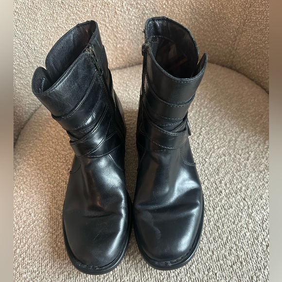 Born Mcmillan Ankle Boots‎ Bootie Women's 6.5 Black Leather Strappy - Picture 2 of 7